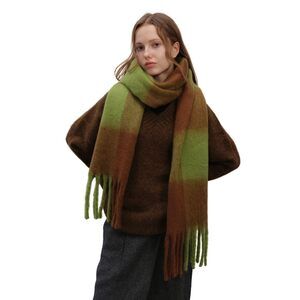 5572 Winter Scarf For Women Cold Weather Plaid Soft Warm